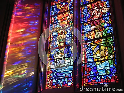 National Cathedral Windows Stock Photo