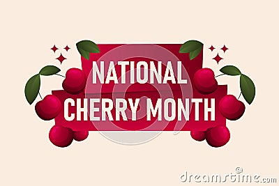 National Cherry Month background Vector Illustration