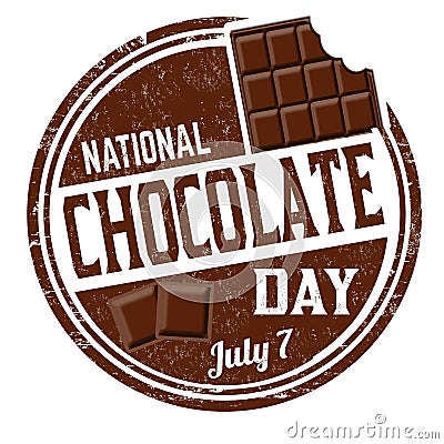 National chocolate day grunge rubber stamp Vector Illustration