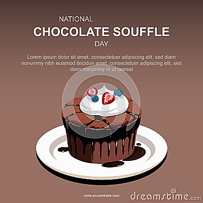 National Chocolate Souffle Day background Vector Illustration