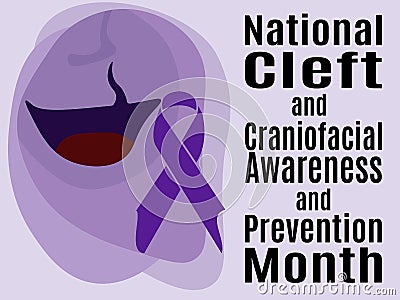 National Cleft and Craniofacial Awareness and Prevention Month, idea for a poster, banner, flyer or postcard on a medical theme Vector Illustration