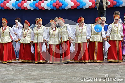 National collective on the VI Assemblies of the people of the Moscow region Editorial Stock Photo