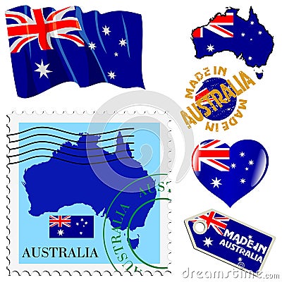 National colours of Australia Vector Illustration