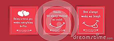 National Compliment Day. January 24th. Social media post templates, banners, cards, posters with text Editorial Stock Photo