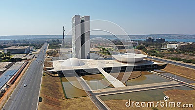 National Congress building, located on the Esplanada dos Ministerios in Brasilia Editorial Stock Photo