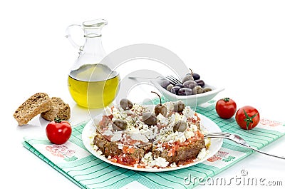 National Cretan, Greek snack dakos. Stock Photo