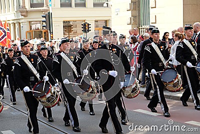 The national day parade in the center of Oslo Editorial Stock Photo