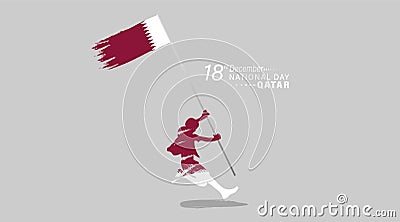 National Day of Qatar. A national holiday celebrating the union and gaining independence Qatar December 18, 1878 Vector Illustration