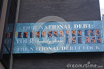 National Debt Clock Editorial Stock Photo