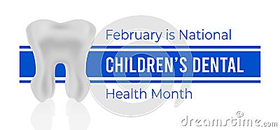 National Dental Health Month for Children. Vector illustration on white Vector Illustration