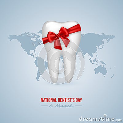 National Dentist& x27;s Day background. Cartoon Illustration