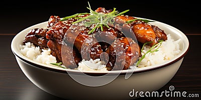 The national dish of the Philippines, adobo. Dish close-up. Generative AI Stock Photo