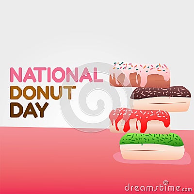 National Donut Day Vector Illustration Vector Illustration