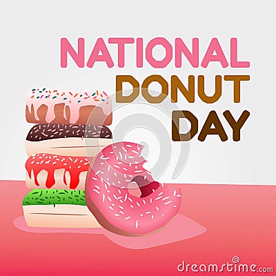 National Donut Day Vector Illustration Vector Illustration