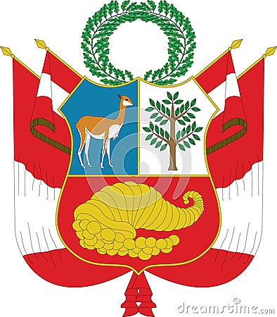 National Emblem of Peru Vector Illustration