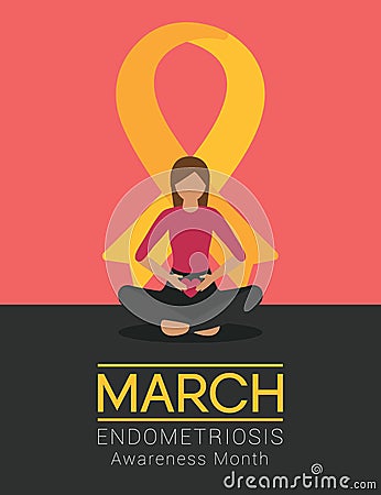 National Endometriosis Awareness Month march info graphic Vector Illustration