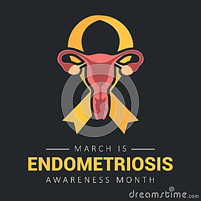 national endometriosis awareness month march info graphic Vector Illustration