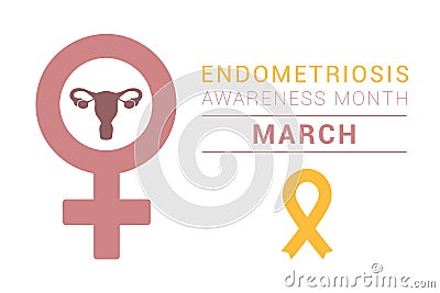 National Endometriosis Awareness Month march info graphic Vector Illustration