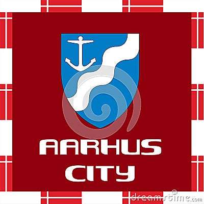 National ensigns of Denmark - Aarhus Stock Photo