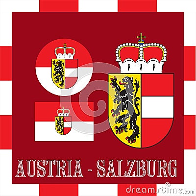 National ensigns of Salzburg - Austria Stock Photo