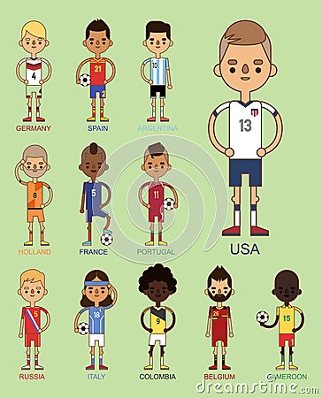 National Euro Cup soccer football teams vector illustration Vector Illustration