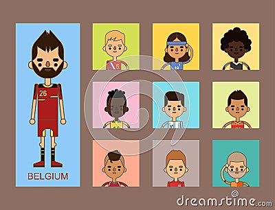 National Euro Cup soccer football teams vector illustration Vector Illustration