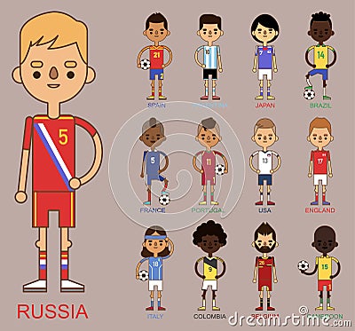 National Euro Cup soccer football teams vector illustration Vector Illustration