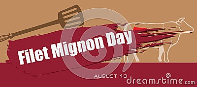 National Filet Mignon Day Vector Illustration