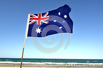 The National flag of Australia Stock Photo