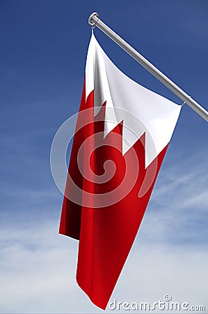 National flag of Bahrain Stock Photo