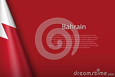 national flag Bahrain isolated on background with copyspace Vector Illustration