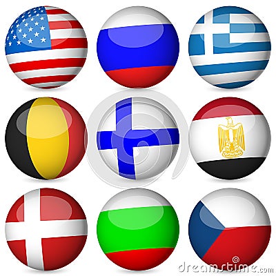 National flag ball set Vector Illustration