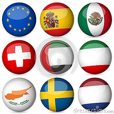 National flag ball set Vector Illustration