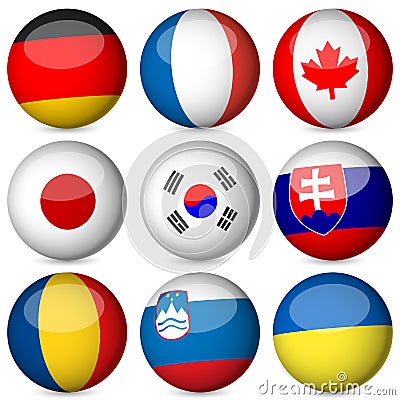 National flag ball set 3 Vector Illustration