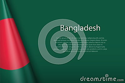 national flag Bangladesh isolated on background with copyspace Vector Illustration