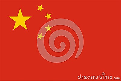 National flag of china. Flat vector illustration EPS10 Cartoon Illustration