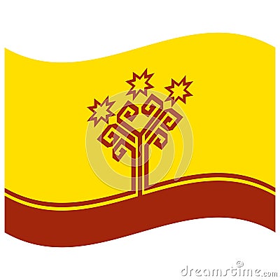 National flag of Chuvashia - Flat color icon. Vector Illustration