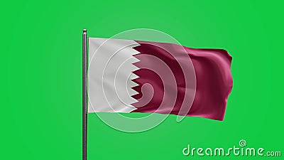 Qatar Waving Flag Animation on Flagpole. Stock Footage - Video of  international, rectangular: 158263950