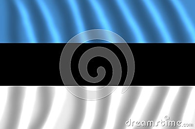 The national flag of Estonia FLUTTERING. Stock Photo