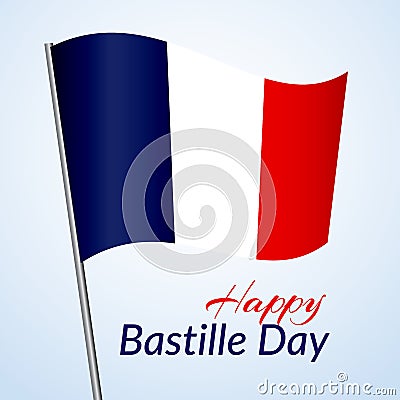 The national flag of France Blue white and red stripes grunge texture Happy Bastille Day 14 july Patriotic celebration background Vector Illustration