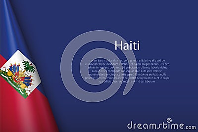 national flag Haiti isolated on background with copyspace Vector Illustration