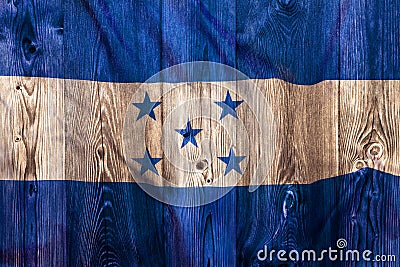 National flag of Honduras, wooden background Stock Photo