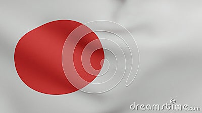 National flag of Japan waving 3D Render, Nisshoki japan flag of sun or Hinomaru, Land of the Rising Sun, japanese flag Cartoon Illustration