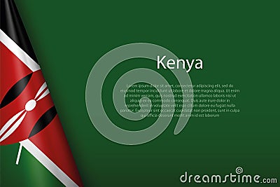national flag Kenya isolated on background with copyspace Vector Illustration