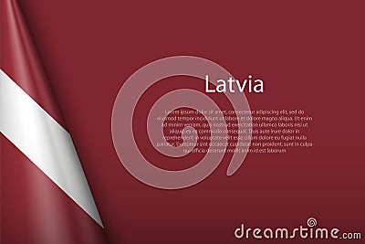 national flag Latvia isolated on background with copyspace Vector Illustration