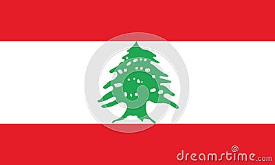National Flag Lebanon Vector Illustration