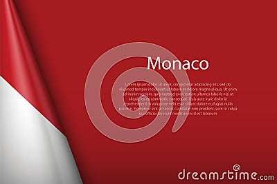 national flag Monaco isolated on background with copyspace Vector Illustration