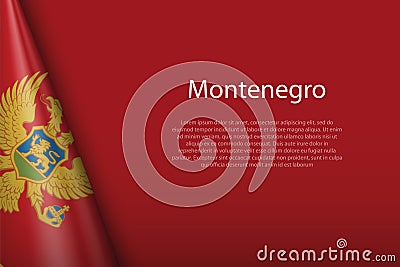 national flag Montenegro isolated on background with copyspace Vector Illustration