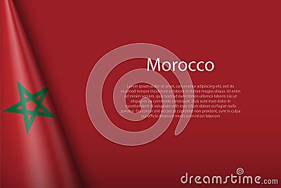 national flag Morocco isolated on background with copyspace Vector Illustration