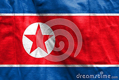 National flag of North Korea Stock Photo